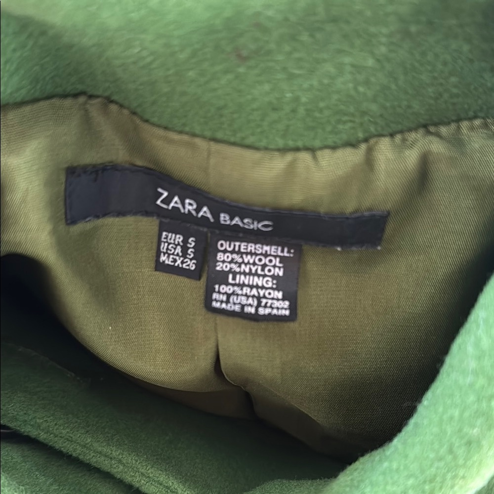 ZARA Green Double-Breasted Women's Jacket - Picture 2 of 2